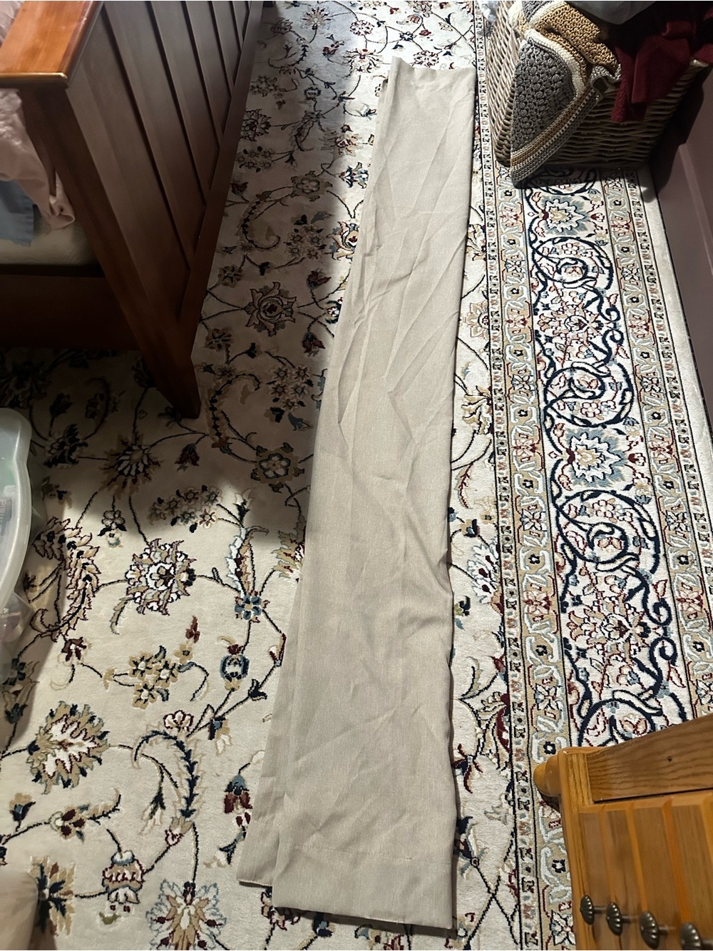 Two Neutral Beige Light-Filtering Curtains